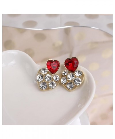 Rhinestone Double Hearts Dangle Valentine earrings for Women Teen Girls – Sparkly Crystal Cubic Zirconia love Heart Drop Dang...