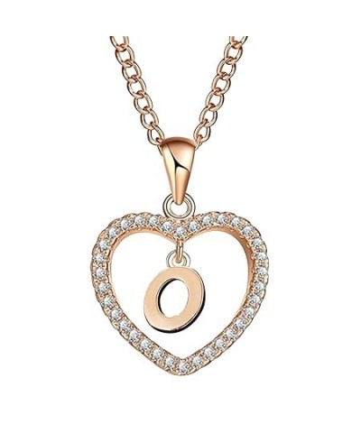 CZ Heart Pendant Initial Necklaces, Filled Heart Initial Necklaces for Teen Girls Women, Dainty Letter Necklace for Women Kid...