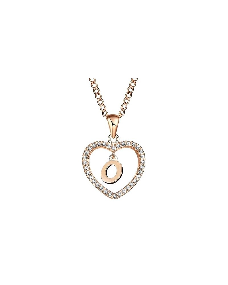 CZ Heart Pendant Initial Necklaces, Filled Heart Initial Necklaces for Teen Girls Women, Dainty Letter Necklace for Women Kid...