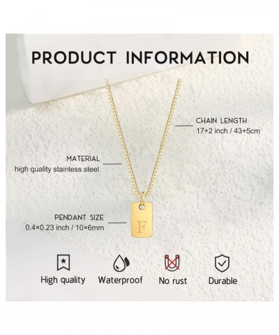 Initial Letter Necklaces for Women Nameplate Pendant 14K Gold Plated Box Chain 17+2 inch Jewelry Gift for Girl Gold-F $9.11 N...