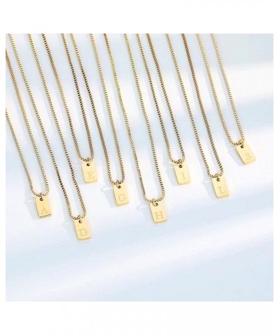 Initial Letter Necklaces for Women Nameplate Pendant 14K Gold Plated Box Chain 17+2 inch Jewelry Gift for Girl Gold-F $9.11 N...