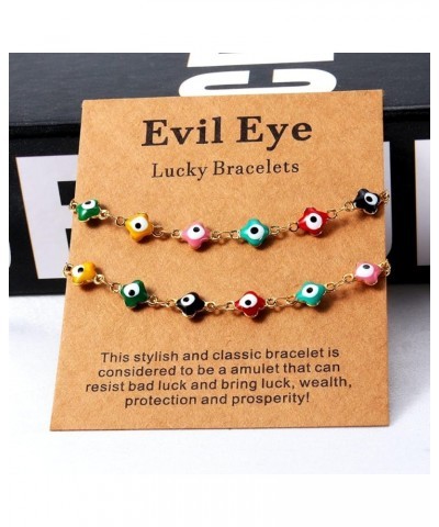 2 Pcs Evil Eye Bracelets for Women Men Girl,18K Gold Plated ，Handmade Adjustable Lucky Bracelet,Evil Eyes Jewelry for Best Fr...