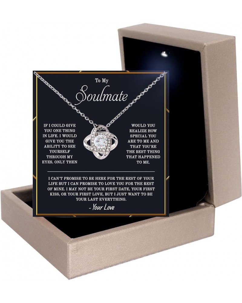 To My Soulmate Necklace For Women Birthday Gifts For Her I Love You Necklace Sweet Message Card To Wife Gift Idea Anniversary...