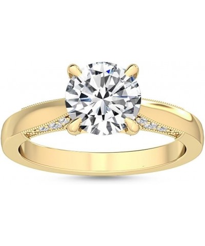 1-5 Carat (ctw) White Gold Round Cut LAB GROWN Diamond Solitaire Engagement Ring (Color H-I Clarity VS1-VS2) 7.5 Yellow Gold ...