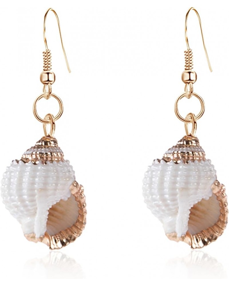 Tropical Beach Sea Jewelry Casual Natural Seashell Conch Drop Dangle Earrings for Women and Girls Boho A $7.01 Earrings