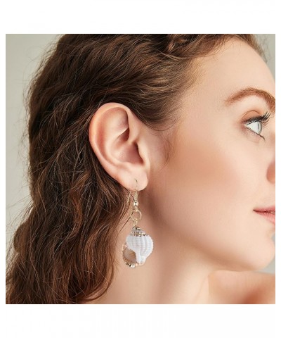 Tropical Beach Sea Jewelry Casual Natural Seashell Conch Drop Dangle Earrings for Women and Girls Boho A $7.01 Earrings