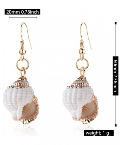 Tropical Beach Sea Jewelry Casual Natural Seashell Conch Drop Dangle Earrings for Women and Girls Boho A $7.01 Earrings