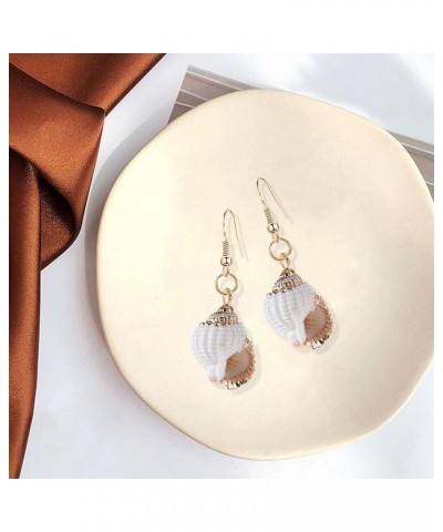 Tropical Beach Sea Jewelry Casual Natural Seashell Conch Drop Dangle Earrings for Women and Girls Boho A $7.01 Earrings