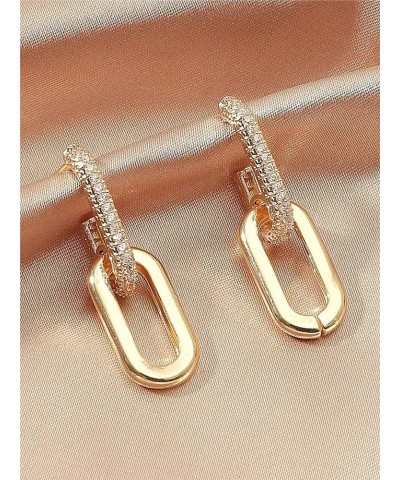 14k Gold/Silver Plated CZ Chain Link Drop Dangle Earrings for Women Chunky Hoop Earrings Dainty Earrings Minimalist Earrings ...