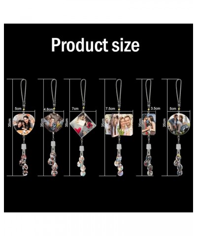 Crystal Photo Pendant, Rear View Mirror Accessories Pendant, Custom Photo Hanging Ornament, car Accessories for Women Round $...