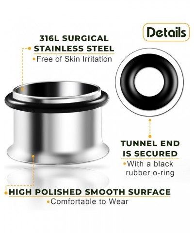 Pair of 316L Surgical Steel Single Flared Piercing Jewelry Stretcher Ear Plugs Earring Lobe O-ring flesh Tunnel B01 2Pcs 00g ...