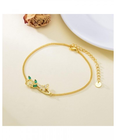 Sterling Silver Chain Bracelet Jewelry Gift For Women Girls Golden sunflower $11.00 Bracelets