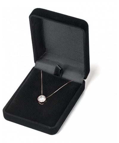 14K Solid Gold Pendant Necklace | Bezel Set Round Cut Cubic Zirconia Solitaire | 1.5 Carat | 16 or 18 Inch Box Link Chain | W...
