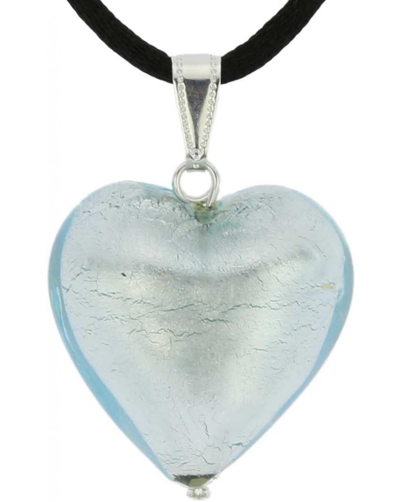 GlassOfVenice Murano Glass Heart Pendant - Silver Ice $23.08 Necklaces