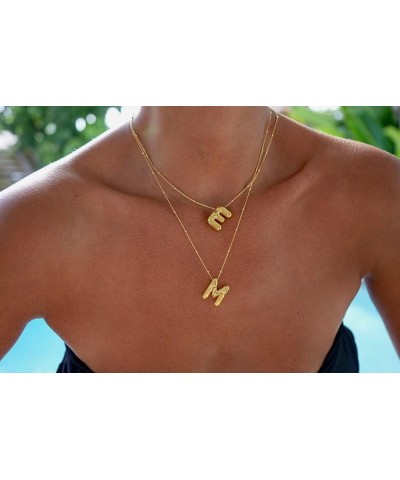 Bubble Letter Necklace Gold Initial Necklace for Women Balloon Necklace Dainty Gold Necklace for Women Trendy Initial Jewelry...