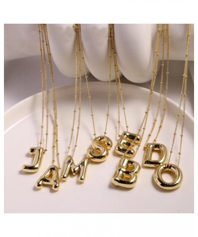 Bubble Letter Necklace Gold Initial Necklace for Women Balloon Necklace Dainty Gold Necklace for Women Trendy Initial Jewelry...