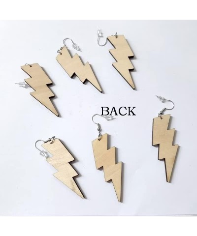 70s 80s Wooden Sports Earrings, Lightning Bolt Drop Dangle Earring Baseball Basketball Volleyball Football Earrings Sports Fa...