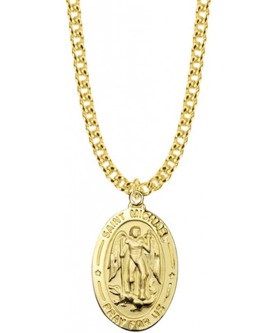 Saint Michael The Archangel Pray for Us Medal, 1 Inch Gold $47.68 Necklaces