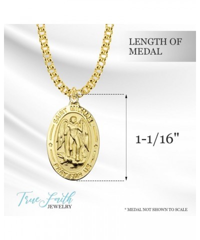 Saint Michael The Archangel Pray for Us Medal, 1 Inch Gold $47.68 Necklaces