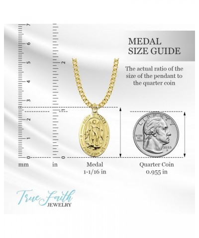 Saint Michael The Archangel Pray for Us Medal, 1 Inch Gold $47.68 Necklaces