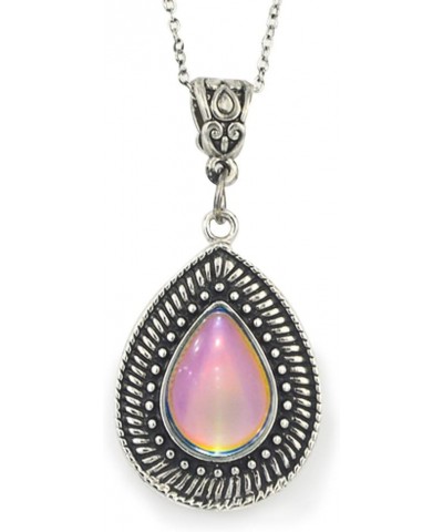 Vintage Multi Color Change Teardrop Stone Pendant Mood Necklace 18" Chain+2" extender $11.20 Necklaces