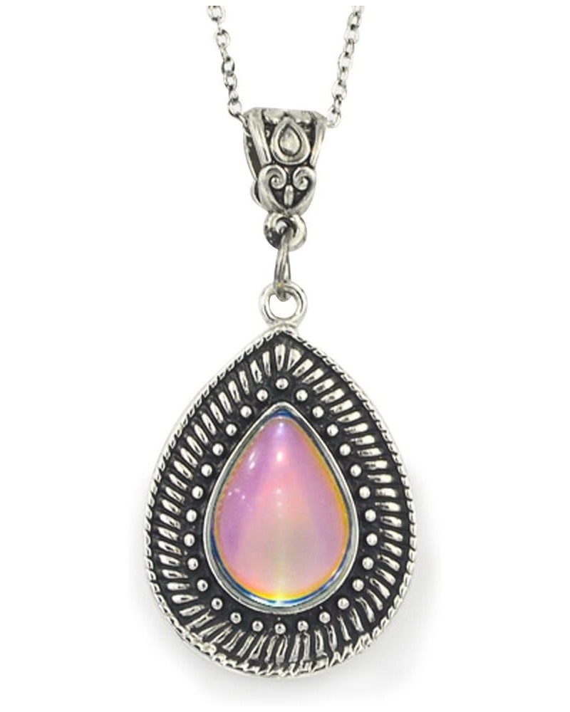 Vintage Multi Color Change Teardrop Stone Pendant Mood Necklace 18" Chain+2" extender $11.20 Necklaces