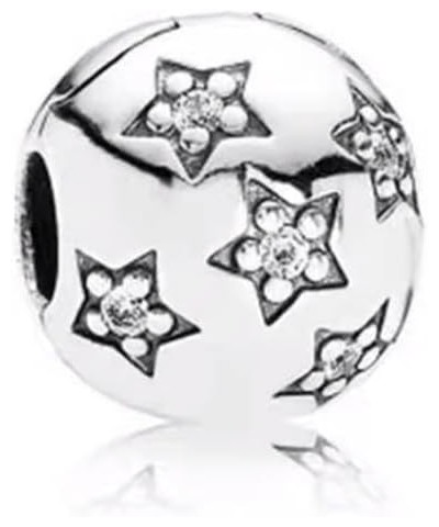 Silver 925 Clear Polished Stars Butterflies Earth Heart Clip Charm Bead Jewelry Gift Fit al Pandora Bracelet For Women SS1329...