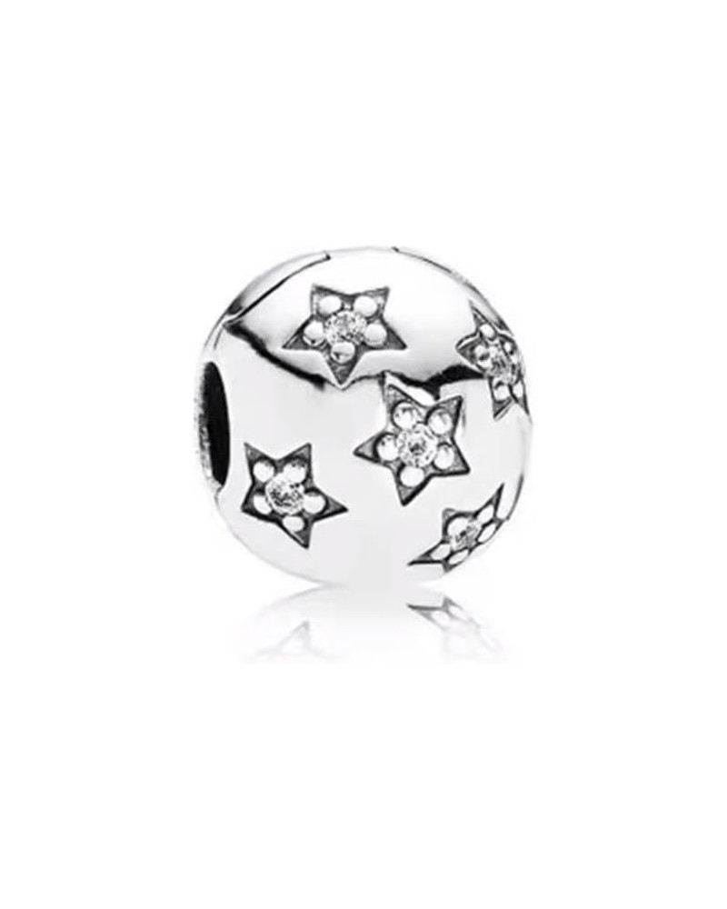 Silver 925 Clear Polished Stars Butterflies Earth Heart Clip Charm Bead Jewelry Gift Fit al Pandora Bracelet For Women SS1329...