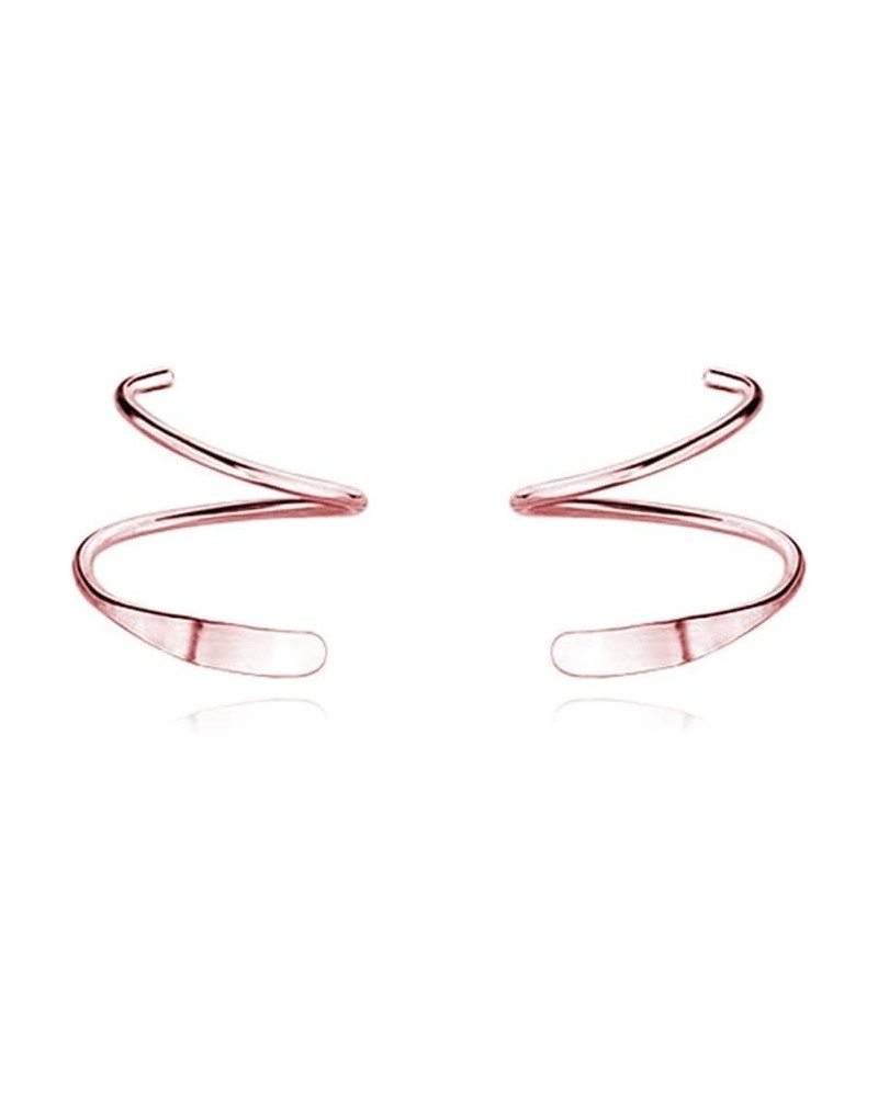 925 Sterling Silver Minimalist Crawler Earrings Wrap Cuff Earrings For Women Teen C-Rose $8.39 Earrings