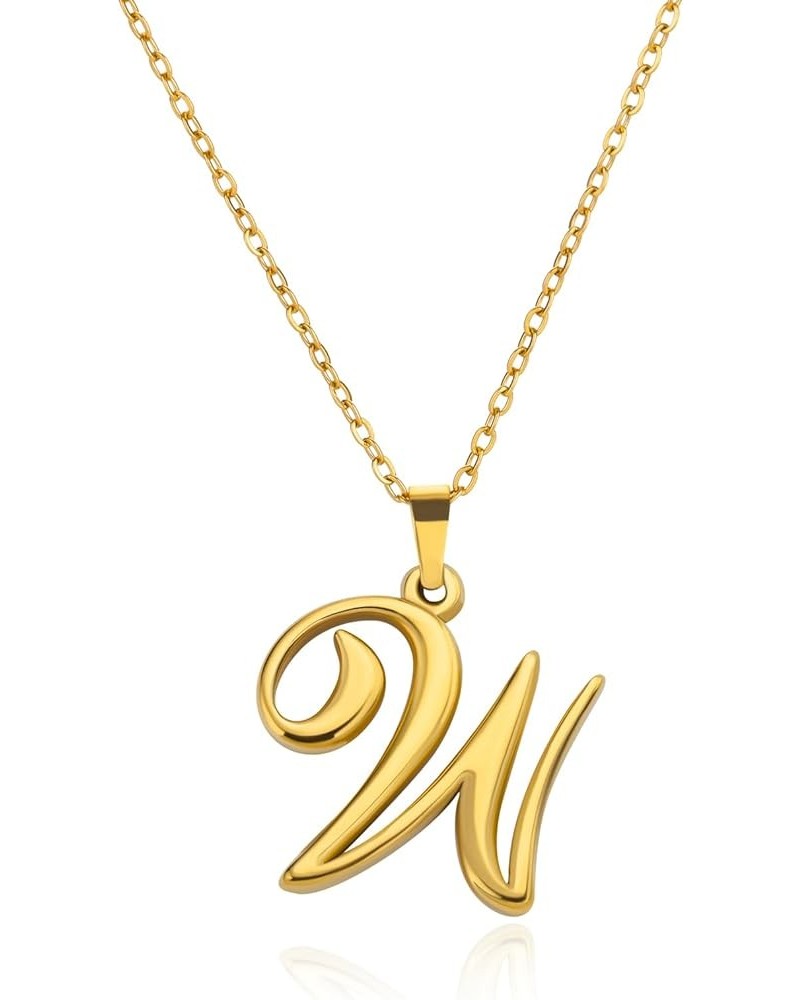 Gold Initial Necklaces for Women Girls, 18K Gold Plated Letter A-Z Pendant Necklace Unique Birthday Gift Initial W $8.54 Neck...