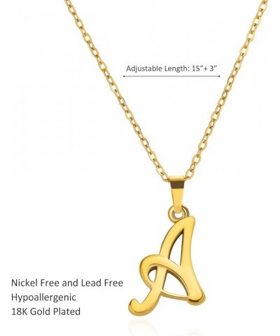 Gold Initial Necklaces for Women Girls, 18K Gold Plated Letter A-Z Pendant Necklace Unique Birthday Gift Initial W $8.54 Neck...