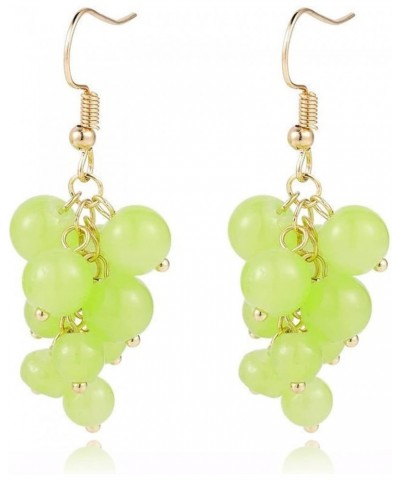 Unique Charm Simulation Creative Lifelike 3D Green Grape Drop Dangle Earrings for Women Girls Green $7.83 Earrings