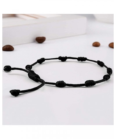 Buri Nazar Dhaga With Knotted Beads Rosary Design Wristband Bracelet Avoid Negetive Enegy Adjustable Size Skin Friendly Black...