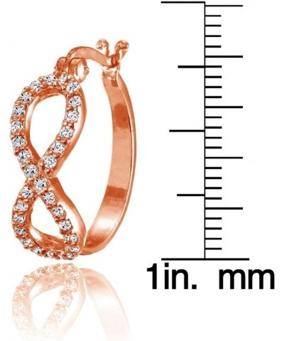 Sterling Silver Cubic Zirconia Infinity Figure 8 Hoop Earrings Rose Gold $16.45 Earrings