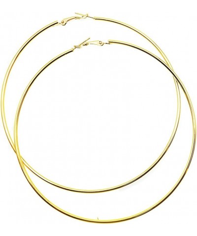 Hypoallergenic Extra Large Basketball Hoop Earrings for Women Men - Big Thin Hoop Earrings Gold 100.0 Centimeters $7.83 Earrings