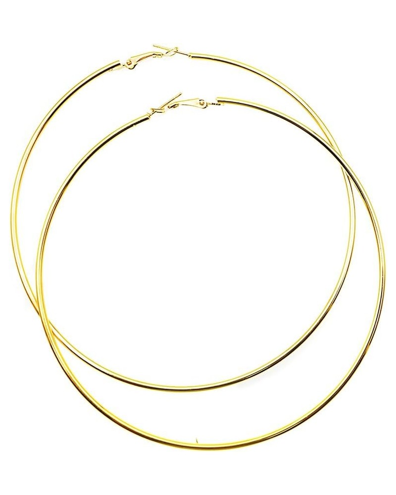 Hypoallergenic Extra Large Basketball Hoop Earrings for Women Men - Big Thin Hoop Earrings Gold 100.0 Centimeters $7.83 Earrings