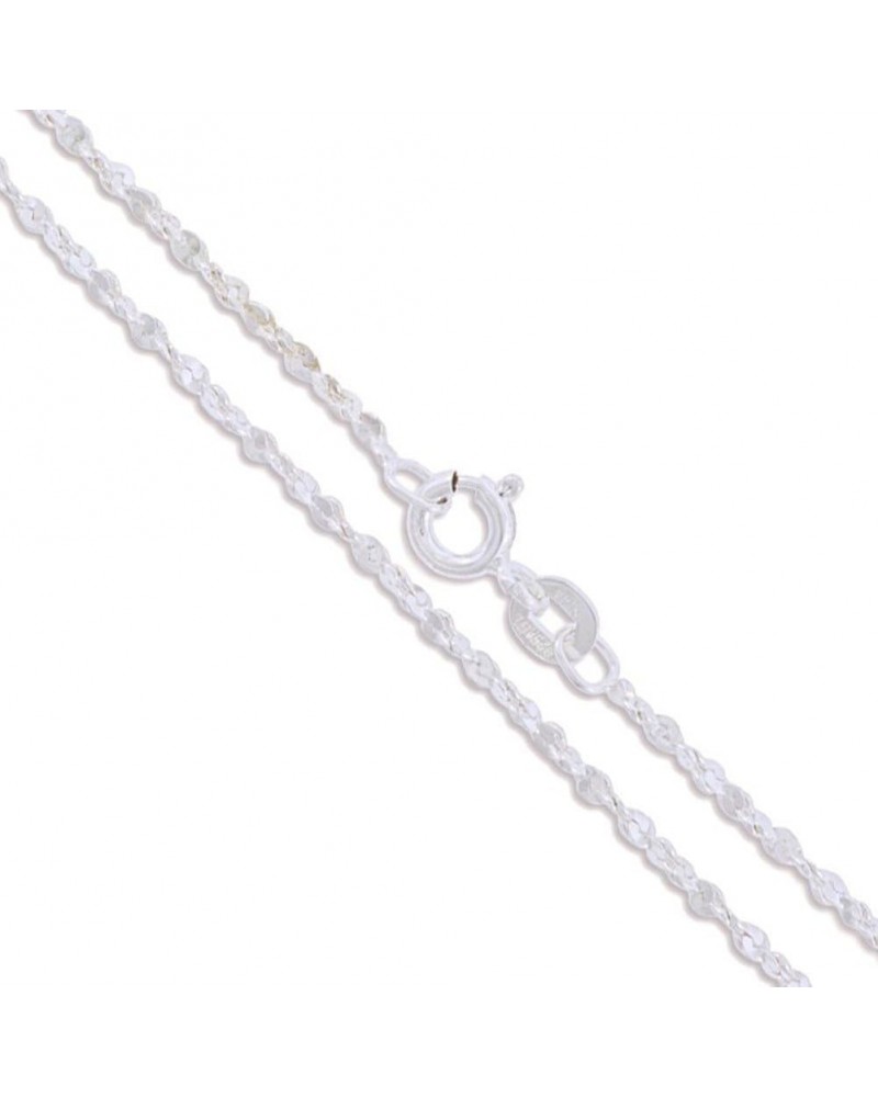 Sterling Silver Serpentine Twist Rope Chain 1.5mm Solid 925 Italy Necklace $9.89 Necklaces