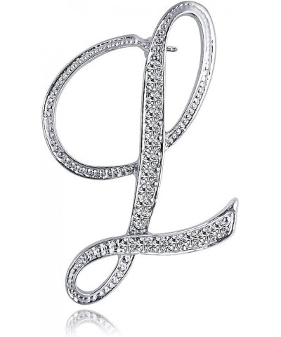 Letter Brooch Pins Initial Rhinestone Brooch for Women Crafts Silvery A-Z SR-L $6.26 Brooches & Pins