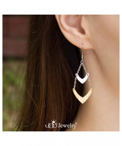 Stainless Steel Drop Dangle Chandelier Earrings for Women & Girls Silver / Gold $9.50 Earrings