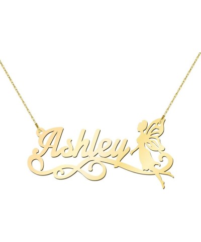 14K Fairy Name Necklace by JEWLR 18.0 Inches Yellow Gold $89.60 Necklaces