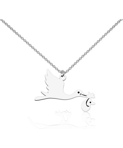 Cute Stork Bird Pendant Necklace Stork Bird Flying Necklace Bird Jewelry Stork Lover Gift Stork Bird Necklace $10.15 Necklaces