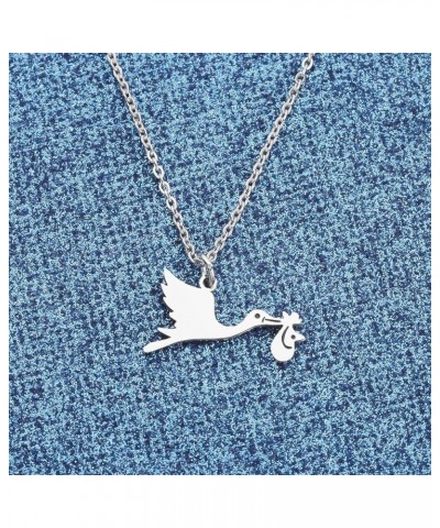 Cute Stork Bird Pendant Necklace Stork Bird Flying Necklace Bird Jewelry Stork Lover Gift Stork Bird Necklace $10.15 Necklaces