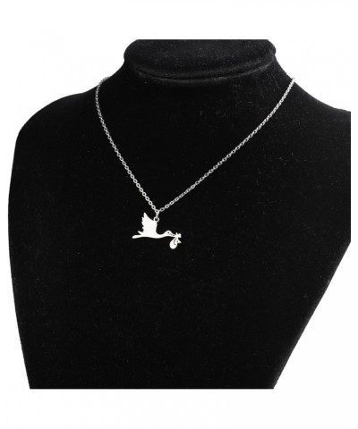 Cute Stork Bird Pendant Necklace Stork Bird Flying Necklace Bird Jewelry Stork Lover Gift Stork Bird Necklace $10.15 Necklaces