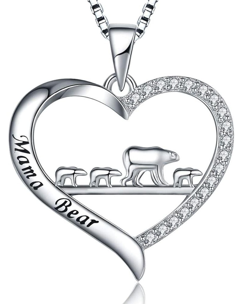 Mothers Day Gift 925 Sterling Silver Mom Necklace Love Heart Pendant Mama Bear Panda Elephant Sloth Animal Necklaces Mother S...