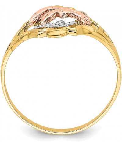 Solid 14k Yellow and Rose Gold Double Dolphin Ring Band $100.08 Others