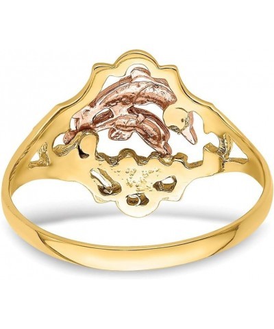 Solid 14k Yellow and Rose Gold Double Dolphin Ring Band $100.08 Others