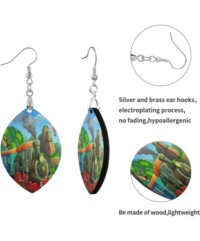 Fashion Copper Plated Silver Earring MDF Wood Drop/Leaf Lightweight Earrings Multi 35 $6.71 Earrings