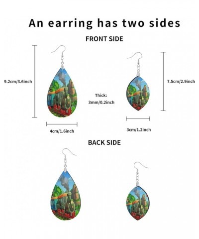 Fashion Copper Plated Silver Earring MDF Wood Drop/Leaf Lightweight Earrings Multi 35 $6.71 Earrings