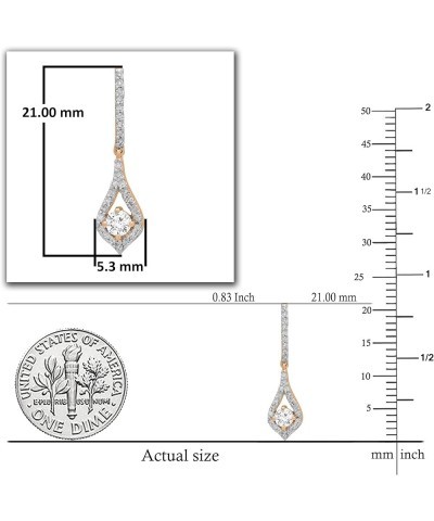 0.19 Carat (ctw) Round White Diamond Ladies Open Leaf Shaped Dangling Teardrop Earring (Only 1Pc), Available in Metal 10K/14K...