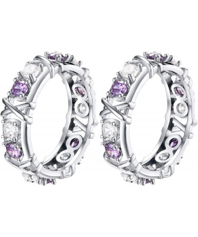 Magnetology Moissanite Diamond Ring 6 Purple 2PCS $8.54 Rings